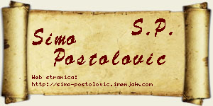 Simo Postolović vizit kartica